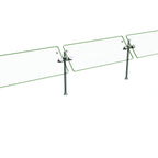 Thumbnail image #1 for Hatco Flav-R-Shield™ ORBIT360-108 108-Inch Single-Sided Self-Service Sneeze Guard, Tempered Glass, Brushed 304 Stainless Steel Posts