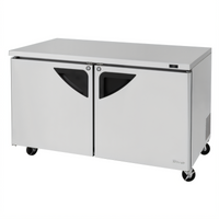 Turbo Air Super Deluxe Series Two-Section Undercounter Refrigerator, 17 Cu. Ft., 60-1/4 Inch Wide, Self-Contained Rear-Mount, Stainless Steel