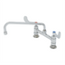 Thumbnail image #1 for T&S Brass Double Pantry Deck-Mount Mixing Faucet with 12-Inch Swing Nozzle, 8-Inch Adjustable Centers