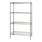 Thumbnail image #1 for Quantum WR74-2472S 4-Shelf Wire Shelving Starter Unit, 72"W x 24"D x 74"H, 304 Stainless Steel, Stationary
