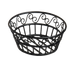 Thumbnail image #1 for Decorative Black Wrought Iron Round Bread Basket, 8 Inch Diameter x 3 Inch High