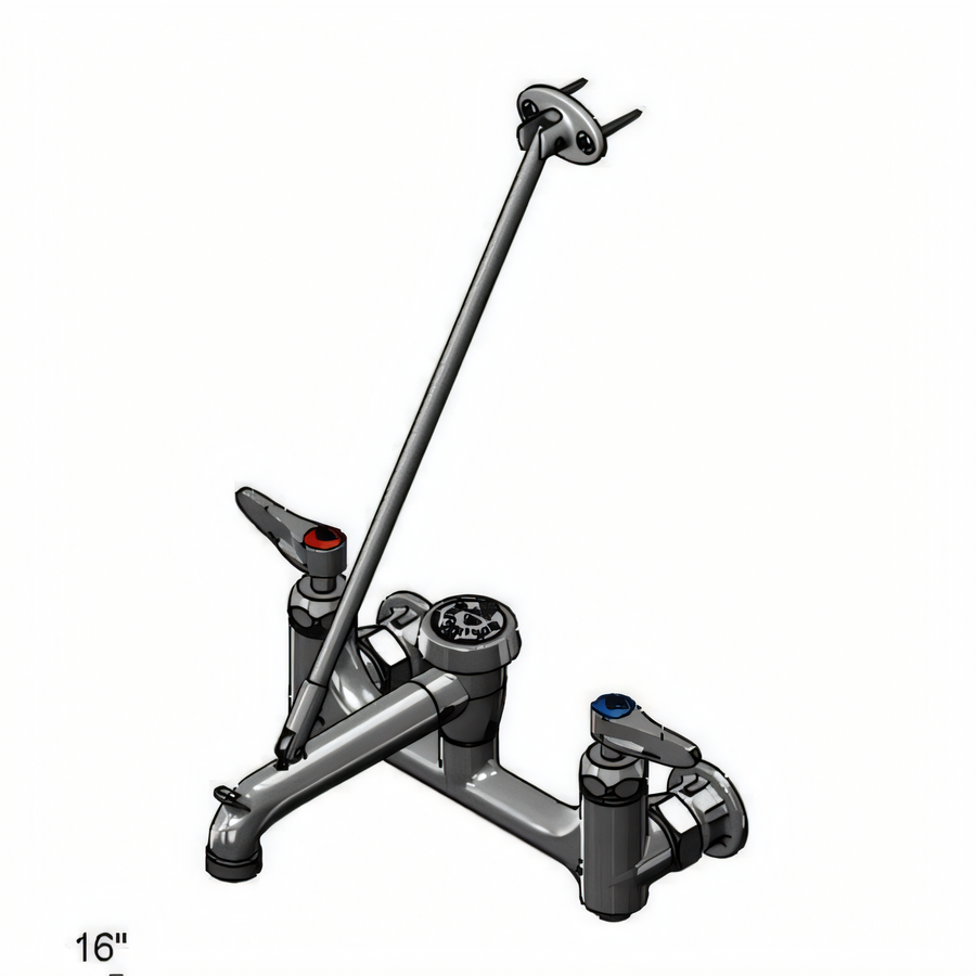 Product image #1 for Wall-Mount Service Sink / Mop Sink Faucet with Vacuum Breaker Spout, 8-Inch Centers