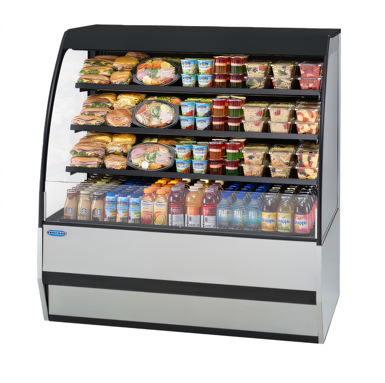 Product image #1 for Federal Industries SSRPF5952 Countertop Refrigerated Prepared Foods Merchandiser, 59.2-Inch Wide, 3-Tier, Black Laminate