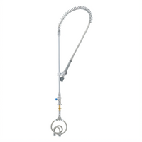 T&S Brass Deck-Mount Pre-Rinse Unit with Wall Bracket, 24-Inch Riser, and 0.65 GPM Low-Flow Spray Valve