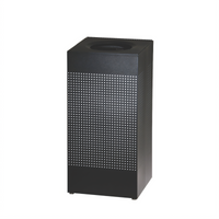 Silhouette 16 Gallon Square Open-Top Indoor Bathroom Trash Can with Leak-Proof Plastic Liner