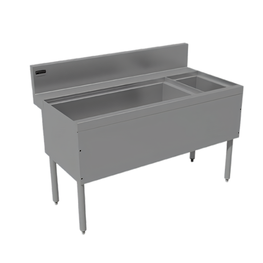 Product image #1 for Advance Tabco Prestige Supreme 48-Inch Underbar Ice Chest with 10-Circuit Cold Plate and Right-Side Bottle Storage Rack