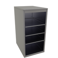 Glastender Open Front Back Bar Glass Storage Cabinet with 3 Adjustable Shelves, 18 Inch Wide, Stainless Steel