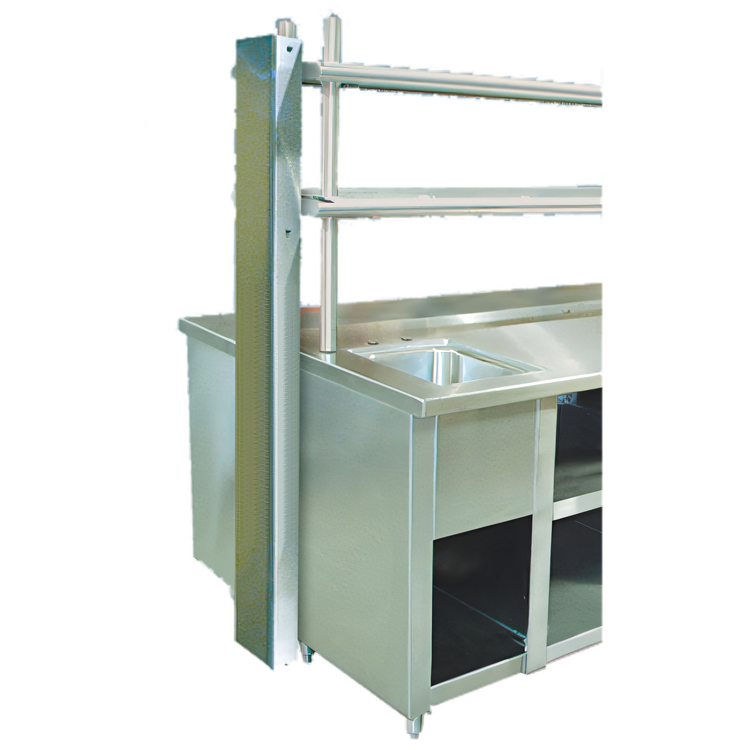 Product image #1 for Advance Tabco Factory-Installed Wire Chase Assembly for Table-Mounted Overshelves and Enclosed Base Tables