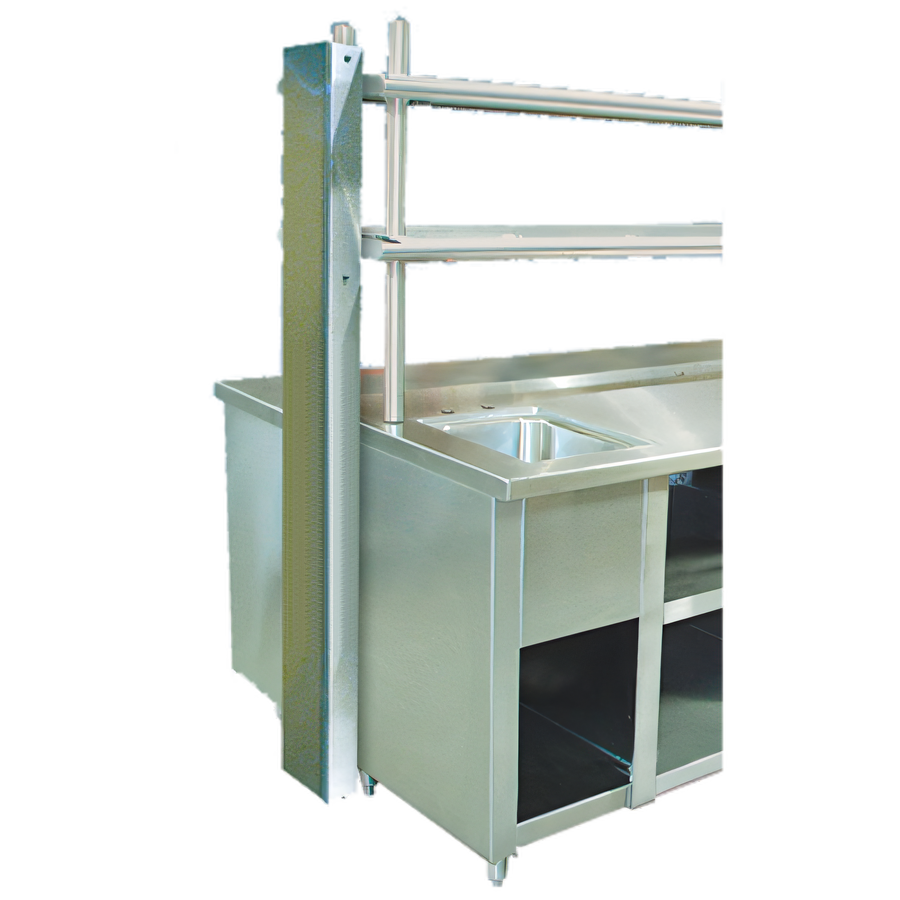 Product image #1 for Advance Tabco Factory-Installed Wire Chase Assembly for Table-Mounted Overshelves and Enclosed Base Tables