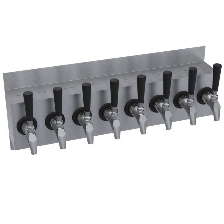 Product image #1 for Krowne 24 Inch Wall-Mount Glycol-Cooled 8-Faucet Beer Tower with Drip Tray, Brushed Stainless Steel