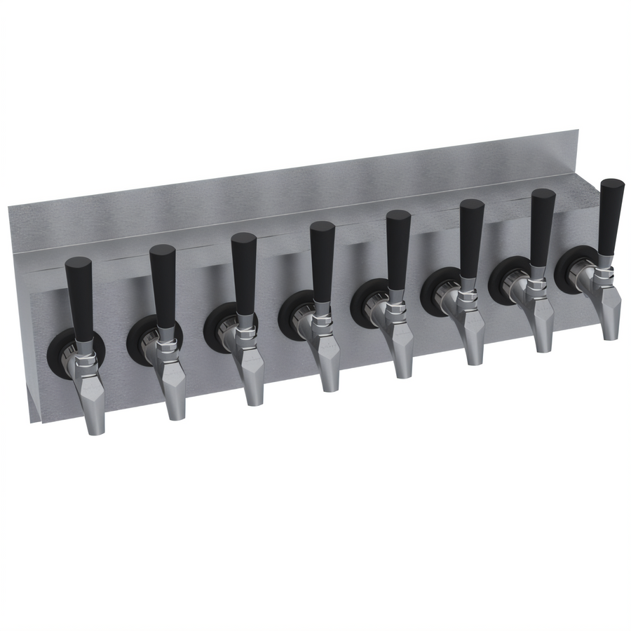 Product image #1 for Krowne 24 Inch Wall-Mount Glycol-Cooled 8-Faucet Beer Tower with Drip Tray, Brushed Stainless Steel