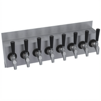 Krowne 24 Inch Wall-Mount Glycol-Cooled 8-Faucet Beer Tower with Drip Tray, Brushed Stainless Steel