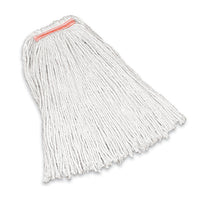 Premium All-Purpose 16 oz 4-Ply Cotton Cut-End Mop Head with 1 Inch Headband, White