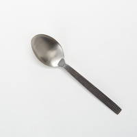 10-Inch Solid Wavy Aged Stainless Steel Serving Spoon