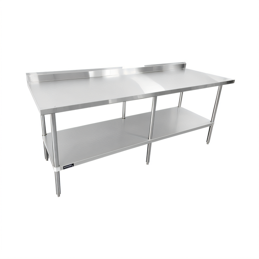 Product image #1 for Sapphire 96-Inch Stainless Steel Worktable with 5-Inch Backsplash