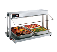 Hatco Glo-Ray 48-Inch Countertop Self-Service Buffet Warmer with Heated Base, Sneeze Guards, and 3-Pan Capacity