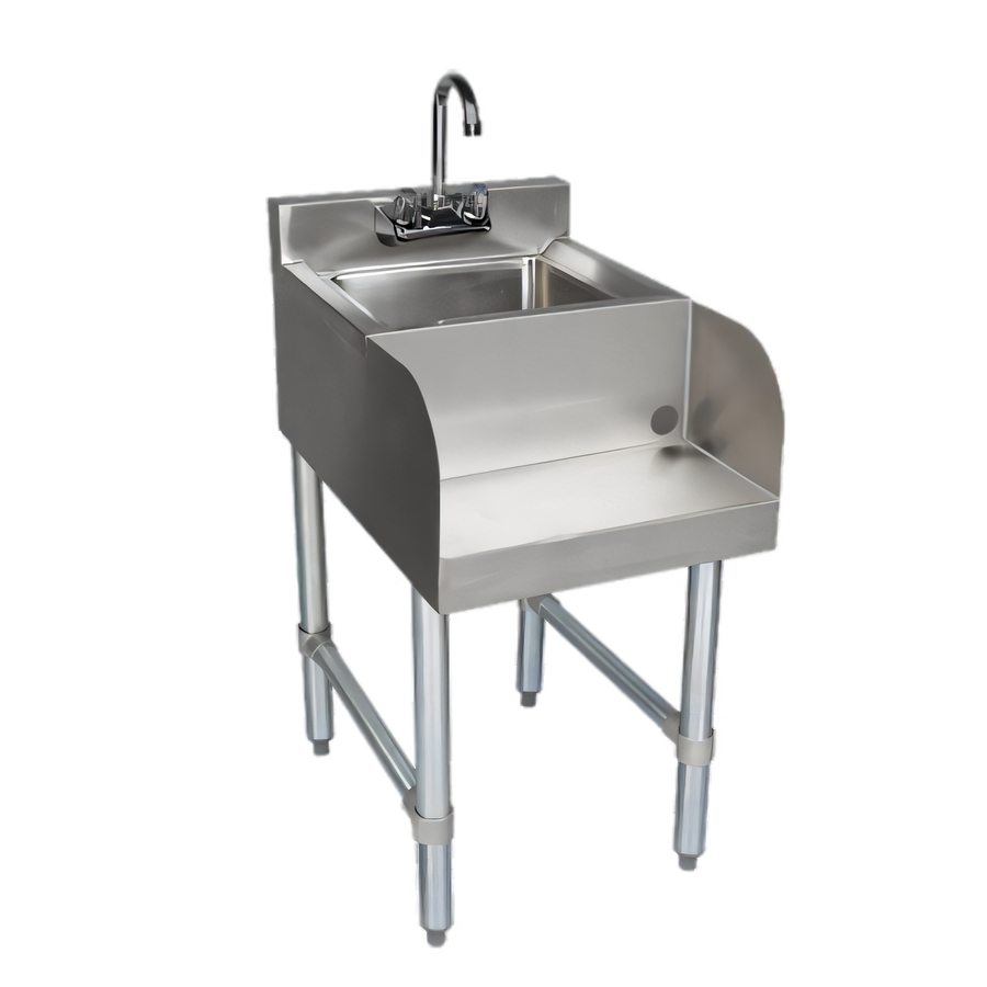 Product image #1 for Klinger's Trading Freestanding Stainless Steel Blender Station with Dump Sink and Recessed Step