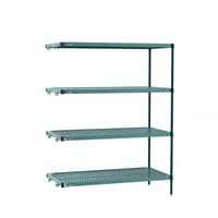 Metro Super Erecta Pro 24 Inch W x 48 Inch D x 74 Inch H 4-Shelf Polymer Add-On Shelving Unit