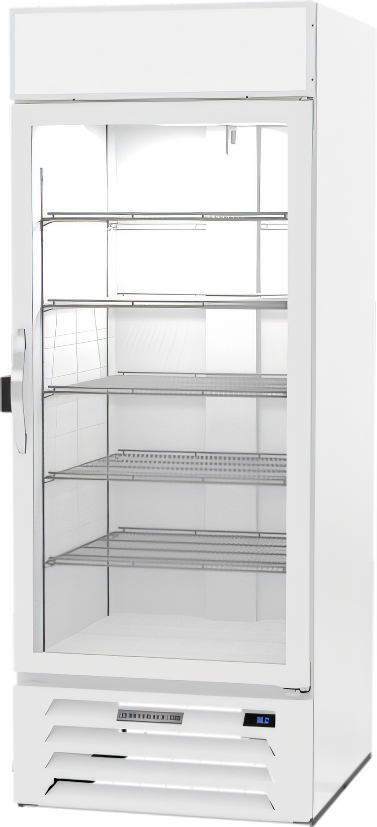 Product image #1 for MarketMax White Reach-In Glass Door Refrigerated Merchandiser with Electronic Smart Lock, 25.97 Cu. Ft.