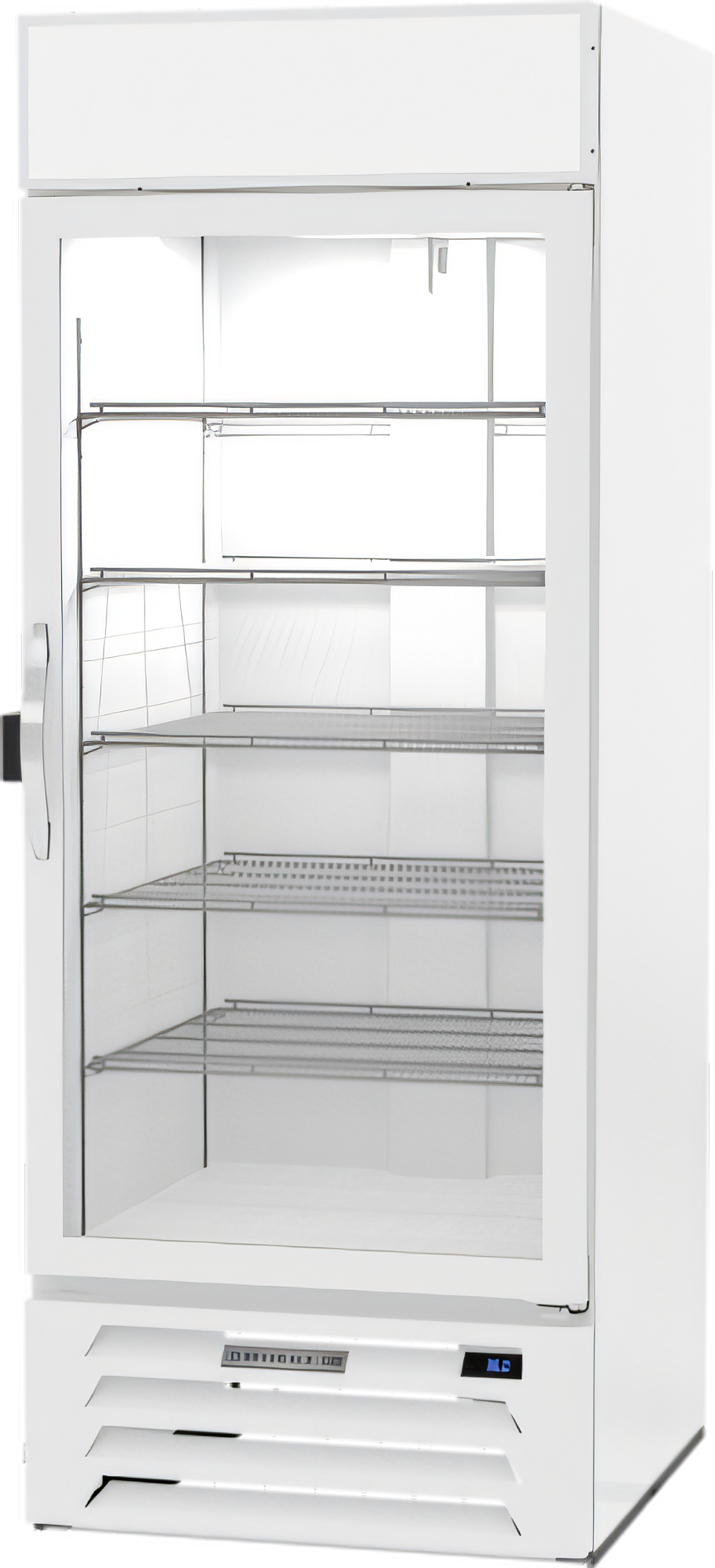 Product image #1 for MarketMax White Reach-In Glass Door Refrigerated Merchandiser with Electronic Smart Lock, 25.97 Cu. Ft.