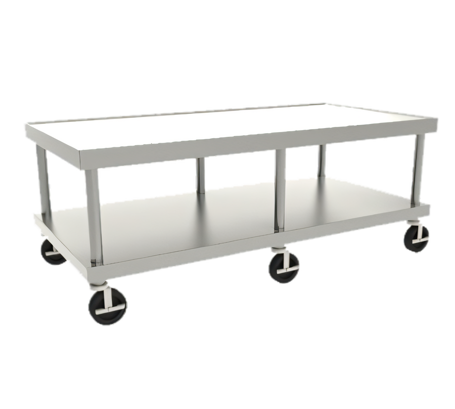 Product image #1 for Wolf 73-Inch x 30-Inch x 24-Inch Stainless Steel Equipment Stand with Marine Edge, Undershelf and Casters