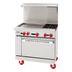 Thumbnail image #1 for American Range Green Flame 36-Inch Gas Range with 24-Inch Left Griddle, 2 Open Burners, and Storage Base