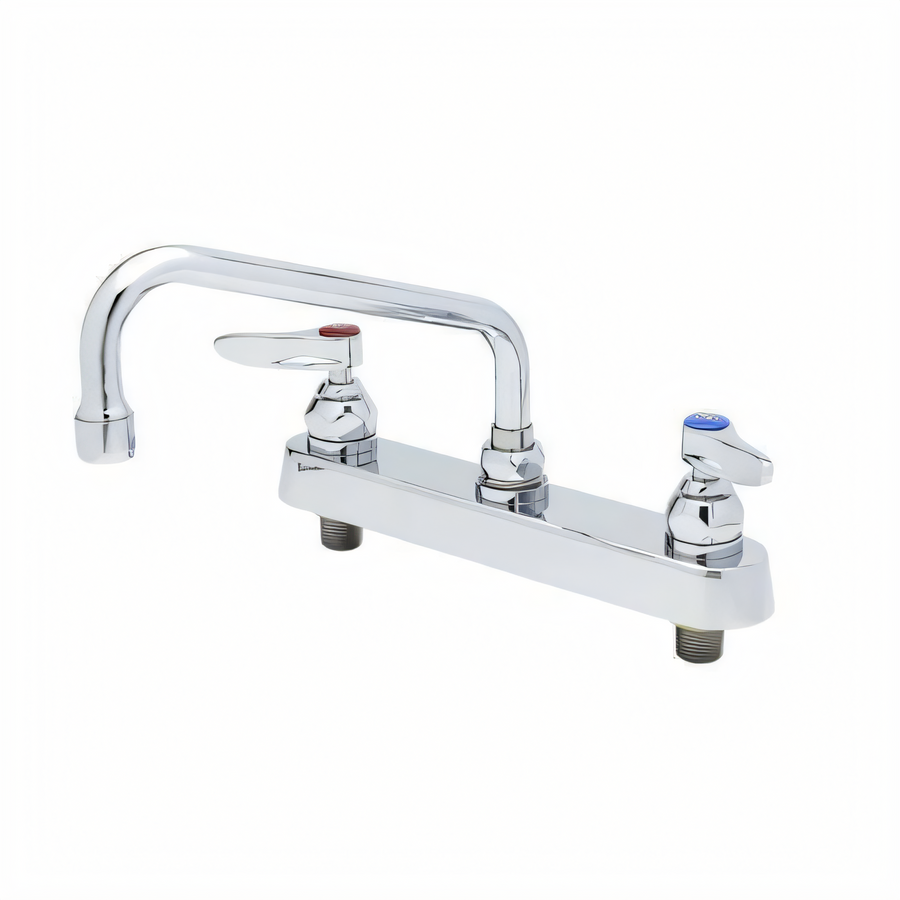 Product image #1 for T&S Brass 8-Inch Center Deck Mount Workboard Mixing Faucet with 10-Inch Swing Nozzle