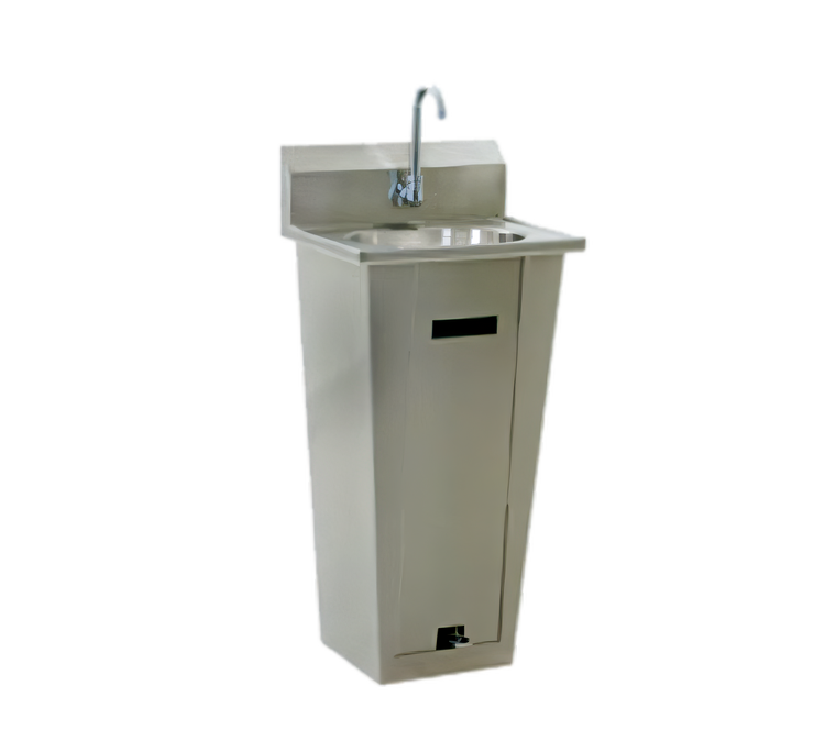 Product image #1 for Eagle Group HSA-10-FA-1P Pedestal-Mounted Single Foot Pedal Hand Sink with Splash-Mount Gooseneck Spout