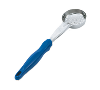 Vollrath Jacob's Pride Perforated Round Bowl Spoodle Portion Control Serving Spoon, 2 oz, Blue Handle