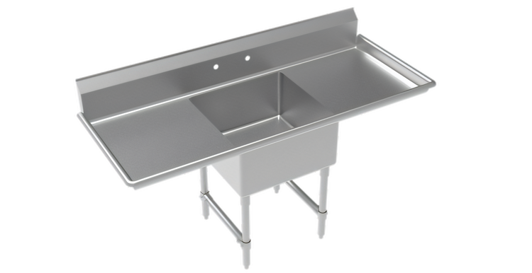 Product image #1 for Krowne Royal Series 1-Compartment Commercial Sink with Left and Right Drainboards