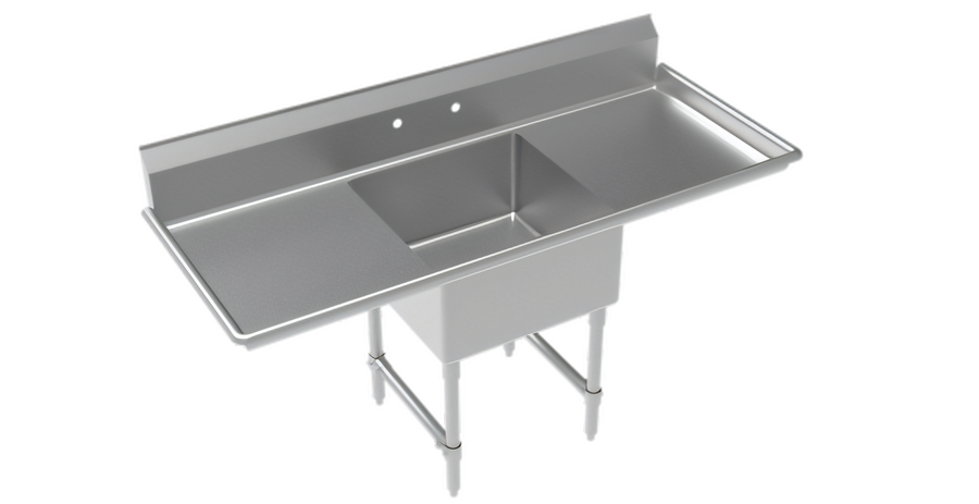 Product image #1 for Krowne Royal Series 1-Compartment Commercial Sink with Left and Right Drainboards