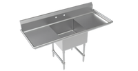 Krowne Royal Series 1-Compartment Commercial Sink with Left and Right Drainboards