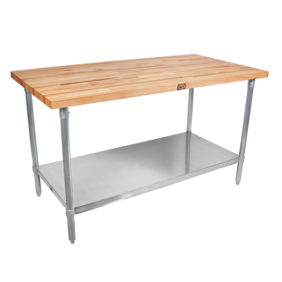 Product image #1 for John Boos Wood Top Work Table with Adjustable Undershelf, 36 x 24 Inches