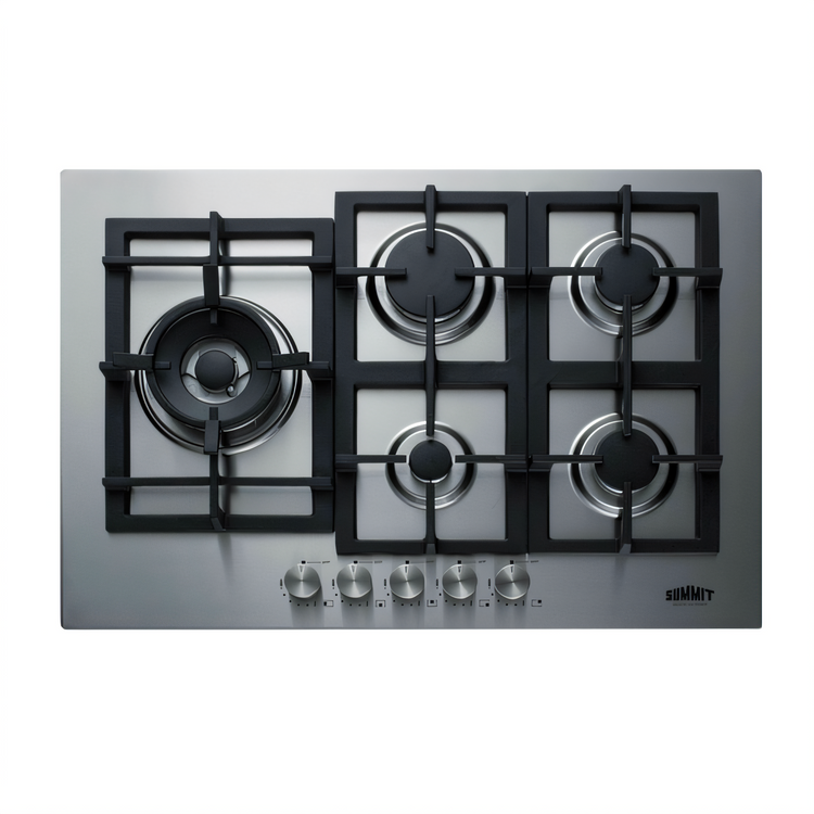 Product image #1 for Summit Commercial 29-1/2-Inch 5-Burner Gas Cooktop with Cast Iron Grates and 304 Stainless Steel Surface
