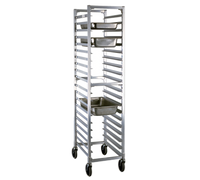 New Age Full-Height Open-Sided End-Loading Aluminum Steam Table Pan Rack for 20 12-Inch x 20-Inch Pans with 5-Inch Stem Casters
