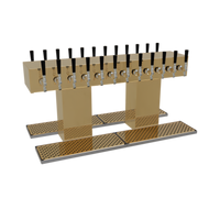 Glastender Double-Sided 24-Faucet Glycol-Cooled Countertop Draft Dispensing Tower, Polished Brass Finish