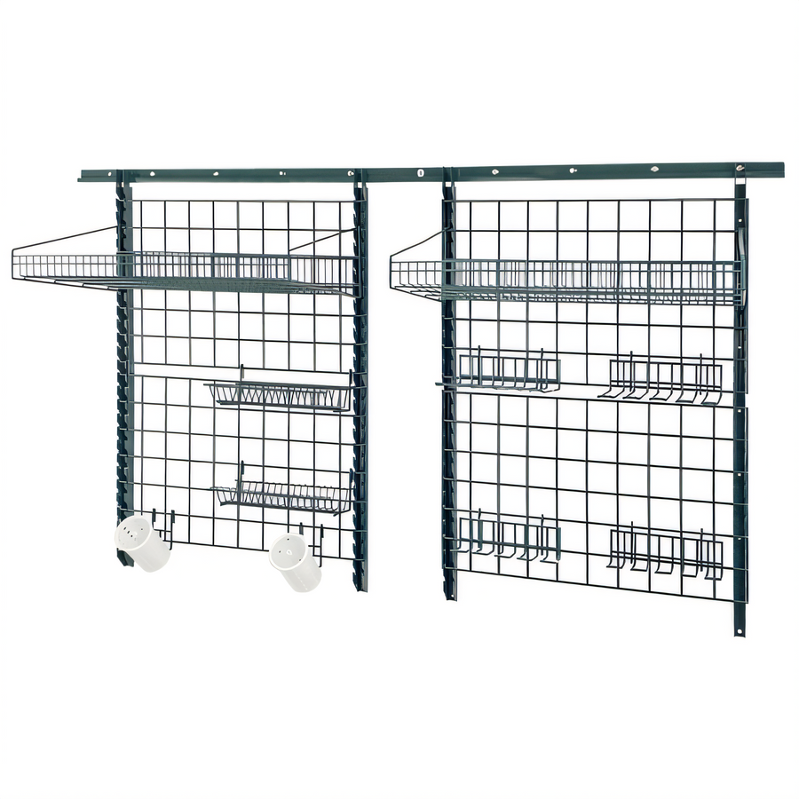 Product image #1 for Quantum Store Grid Medium-Duty Wall-Mount Starter Kit with 72" Track, Grid Panels, Shelves, and Holders