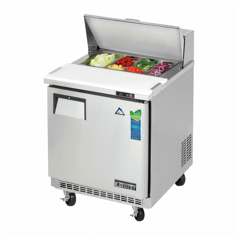 Product image #1 for Everest Refrigeration EPBNR1 Back-Mount Sandwich Prep Table, 27-3/4 Inch, 8 Cubic Feet, 1 Door