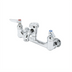 Thumbnail image #1 for T&S Brass B-0674-POL 8-Inch Wall Mount Service Sink Faucet with Vacuum Breaker Nozzle, Pail Hook and Garden Hose Outlet