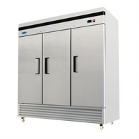 Atosa 3-Section Bottom-Mount Reach-In Freezer with Solid Locking Doors
