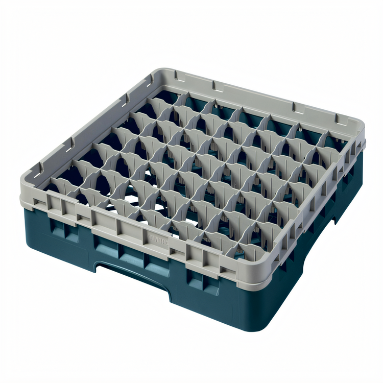 Product image #2 for Cambro Camrack Full Size 49-Compartment Glass Rack with Soft Gray Extender, Teal