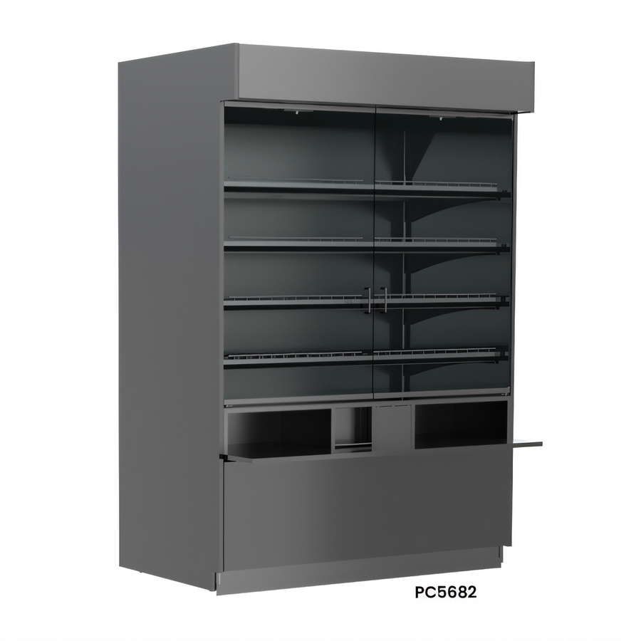 Product image #1 for Structural Concepts Addenda® PC7482 High-Profile Self-Service Non-Refrigerated Pastry Display Case, 76" W x 39" D x 83-1/4" H, 3 Hinged Glass Doors