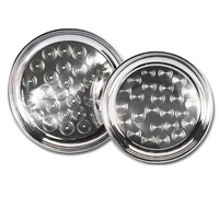 Admiral Craft 17-3/4-Inch Round Stainless Steel Cater Tray with Swirl Design
