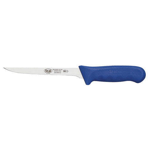 Product image #1 for Winco Stäl 6-Inch Narrow Straight Stiff Stamped Boning Knife, Blue Handle