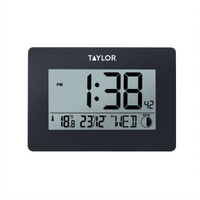 Taylor Digital Indoor/Outdoor Clock/Thermometer with Calendar and Moon Phase