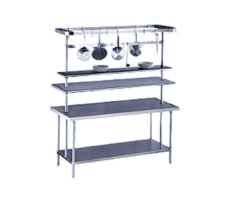 Product image #1 for Advance Tabco Table-Mounted Single Overshelf for Work Tables, 120 Inch W x 10 Inch D, Stainless Steel