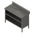Thumbnail image #1 for John Boos EBOS6R5-3060 60-Inch x 30-Inch Stainless Steel Open-Front Work Table with 16-Gauge Top, 5-Inch Backsplash and Undershelf