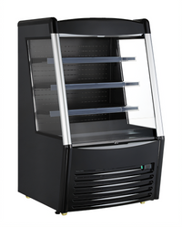 Omcan 36-Inch Black Open Refrigerated Display Case Merchandiser, 13.77 Cu. Ft., Self-Contained, 110V