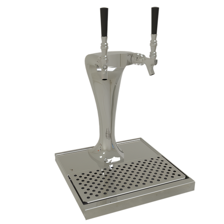 Product image #1 for Glastender Cobra 2-Faucet Countertop Glycol-Cooled Draft Dispensing Tower, Polished Chrome Finish