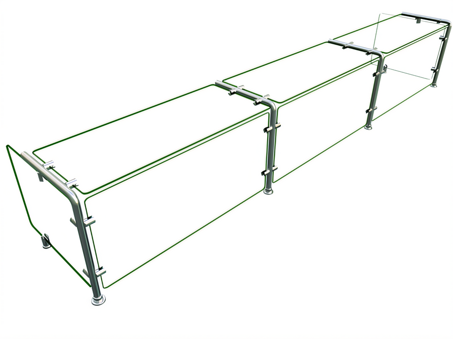 Product image #1 for Hatco Flav-R-Shield Full-Service Pass-Over Sneeze Guard, 96-Inch Wide x 18-Inch Deep, Single-Sided